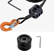 Winch Line Hook Stopper for ATV UTV Truck, Synthetic Rope Cable S Color: Black