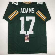 Autographed/Signed DAVANTE ADAMS Green Bay Green Football Jersey JSA COA Auto