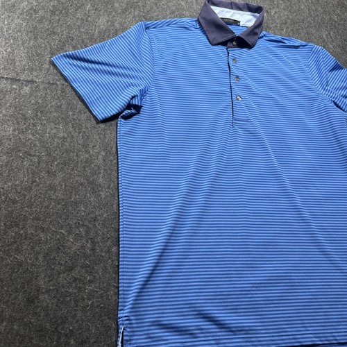 Greyson Golf Sandur Performance Polo Herren Gr. M blau navy Streifen Stretch Komfort - Bild 5 von 13
