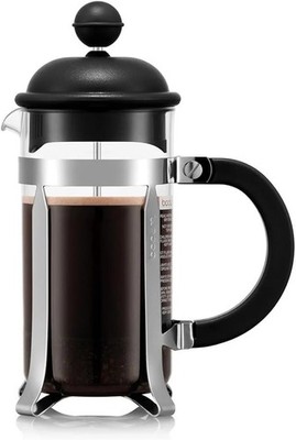 Bodum French Press Caffettiera 350 ml Kaffeemaschine für 3 Tassen schwarz robustes Glas