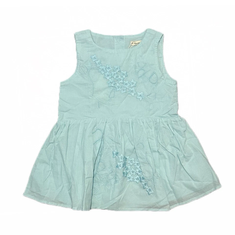 Vestido de niña Dave & Bella bordado sin mangas forrado 100 % algodón talla 3T nuevo con etiquetas Foto 2 de 4