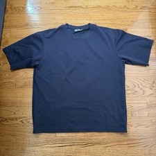 Uniqlo U Shirt Mens Large Black AIRism Short Sleeve Crewneck Lightweight Top