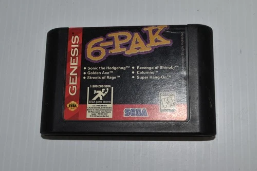 GENESIS 6-PAK  SEGA GENESIS Cartridge Only -TESTED (SZY44)