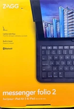 NEW ZAGG Messenger Folio 2 Keyboard Case iPad Air 3 & iPad 7th/8th Gen Bluetooth