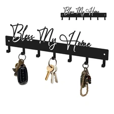 Exquisite Fashion Phrase Key Holder Wall Mount,Bless My Home Key Kooks for Wa...