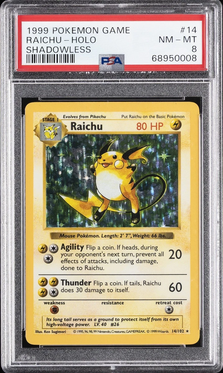 Raichu Pokémon TCG Shadowless Individual Collectible Card Game