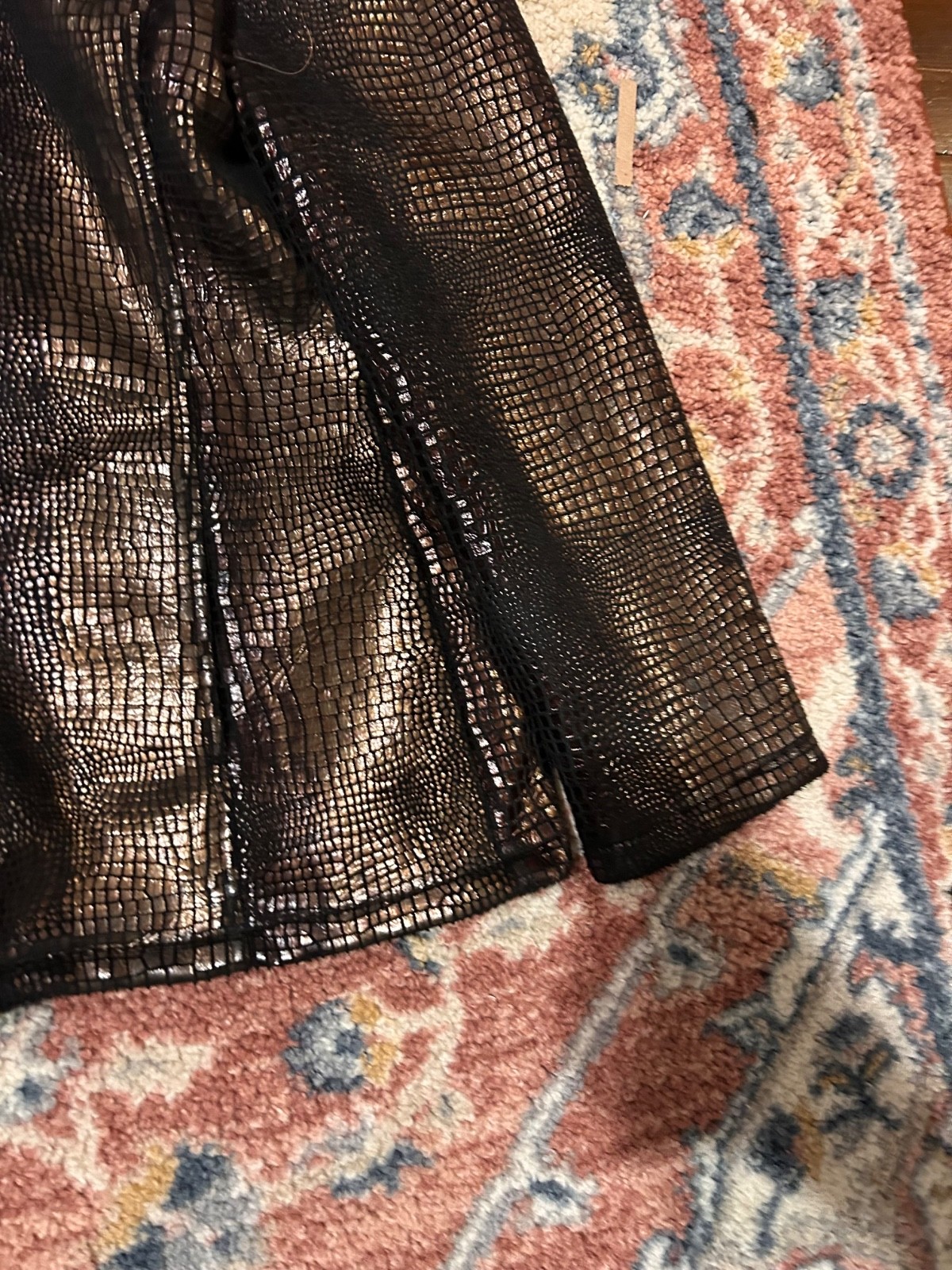 Ameri Mode Womens Jacket Snakeskin Black Zip Fron… - image 3