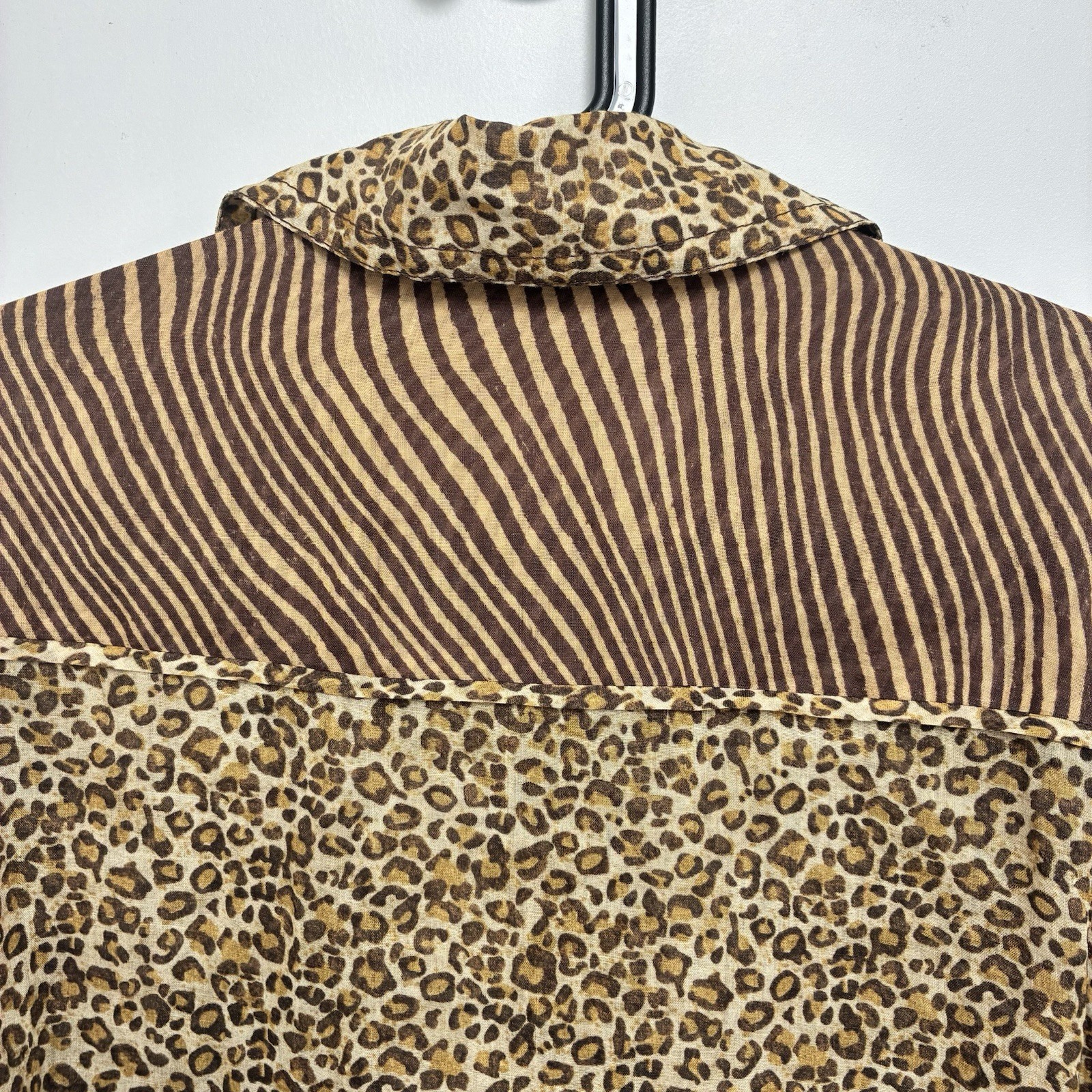 ZIMMERMANN Empire Leopard Safari Size 0 (AU 8-10 US 4-6) CUFFED BLOUSE SHIRT TOP