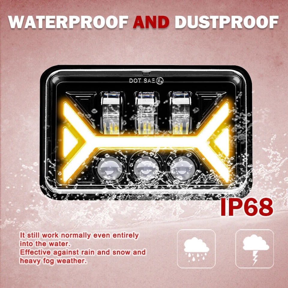 Faros Halo 4x6 H4651 H4656 Hi/Lo Fit GMC C1500 Jimmy Chevy C10 Truck 4 un. Foto 4 de 4