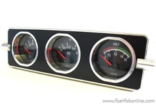 Fast-Fab Gauge Mounting Panel Radio Hole Mounted 3 x 52mm Gauge Black VW Beetle