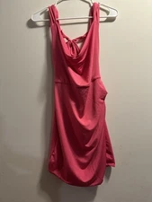Shien Hot Pink Short Dress Medium Grecian Twist Back Club/ Party