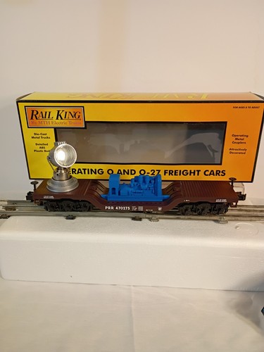 Coche reflector MTH Rail King PRR 30-7937 calibre O vagón plano con carga y caja probado | Zustand: New