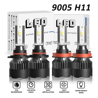 For Honda Insight 2010-2014 9005 H11 LED Headlight High Low Beam Bulbs Combo