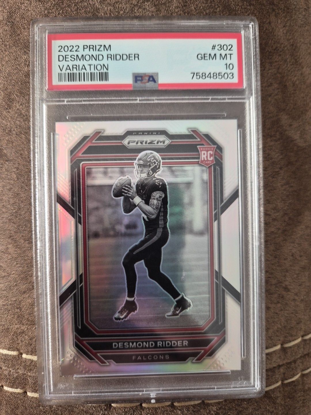 2022 Panini Prizm Silver #302 Desmond Ridder RC Rookie PSA 10 Atlanta Falcons