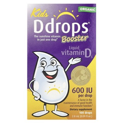 Ddrops Booster Liquid Vitamin D3 600 IU 0 09 fl oz 2 8 ml Preservative-Free,