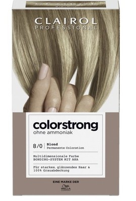 3x Clairol Professional Colorstrong permanente Haarfarbe 8/0 Blond