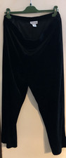 Women s Size 18 Waist 36 - 38" AVENUE Poly Spandex Black Velour Pants Inseam 27"