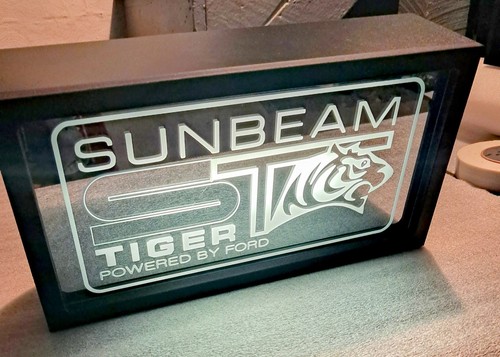 SUNBEAM TIGER Logo Mirrored LED Lighted Sign With Remote - Picture 1 of 19