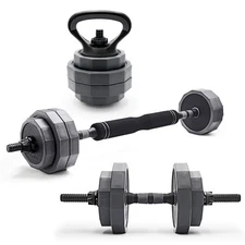 CAP Barbell 66 lb Multi-Use Adjustable Weight Set - Versatile Dumbbell, Barbell