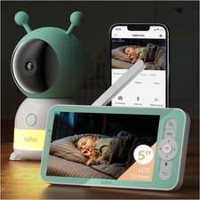 2K Baby Monitor with 5" Screen, WiFi App Control, 360° Pan, Motion Alerts