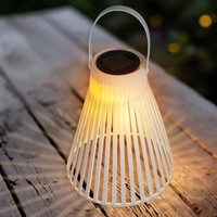 Solar Trichter Tisch Laterne Warm Weiß - 23 Cm - Garten HäNge Deko Led Lampe