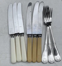 ATKINSON BROS. 3 Dinner Forks and 3 Knives  +3 More Knives     Sheffield England