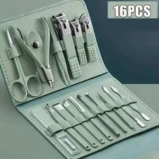 16pcs Professional Manicure Pedicure Set Nail Clippers & Cuticle Tools Kit