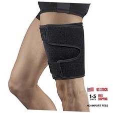 Thigh Brace, Hamstring Quadriceps Support and Thigh Wraps , Adjustable Black