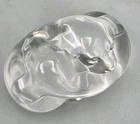 Steuben Glass "Puppy Love" By Lloyd Atkins Puppies Hugging Signed Clear Crystal