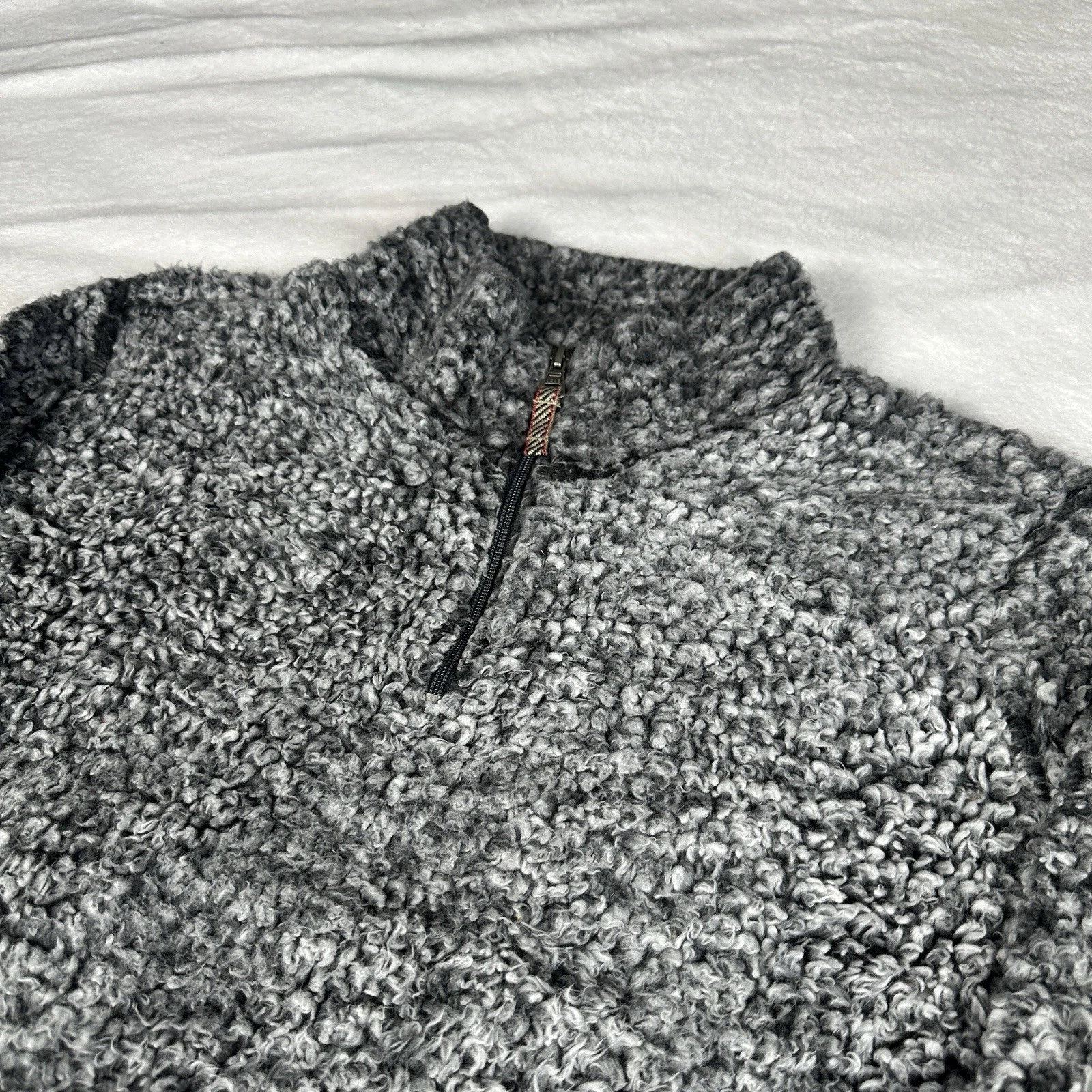 Weatherproof Vintage Sherpa Fleece Pullover 1/4 Zip Gray Mens XL Cozy Jacket