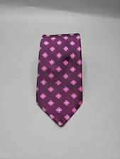 NWT IKE BEHAR Silk Tie Made in USA Designer Floral Purple/Pink Luxury