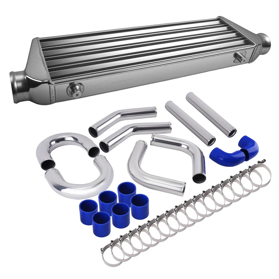 2.5" 64mm Alluminio Universale Intercooler Turbo Kit Tubazioni + Intercooler - Immagine 2 di 4