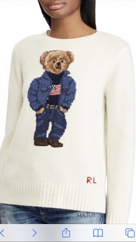 Natural Teddy Bear Intarsia Sweater 