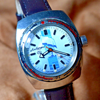 Soviet Men's Watch Vostok Amphibian Albatross Vintage Wostok Wristwatch Serviced