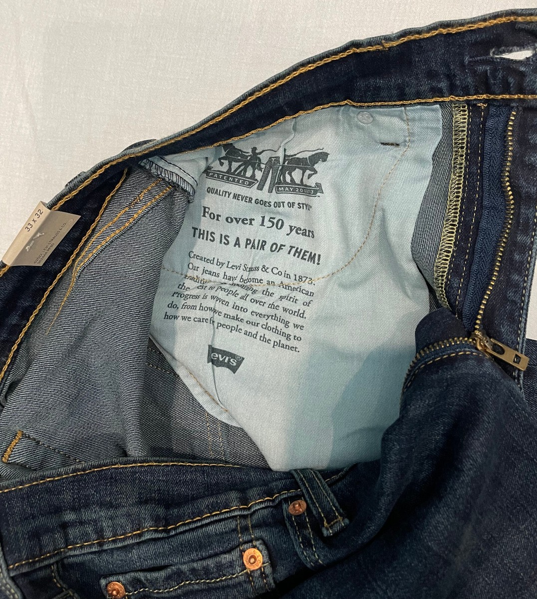 Levis 511 Mens Slim Stretch Denim Jeans 33X32 Dark Blue #1390 | eBay