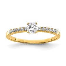 10k Real Yellow Solid Gold CZ Engagement Solitaire Ring 8