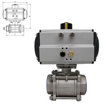 New 3-piece full port ball valve with pneumatic actuator Single Acting 2in NPT