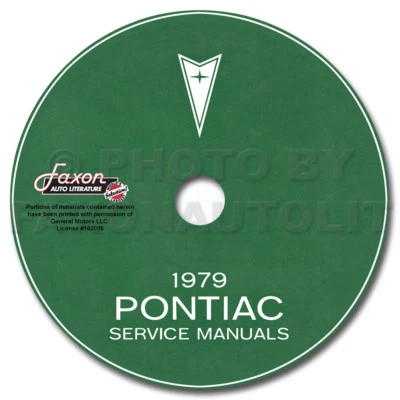 1979 Pontiac Shop Manual and Body Service CD Trans Am Firebird Bonnville Etc
