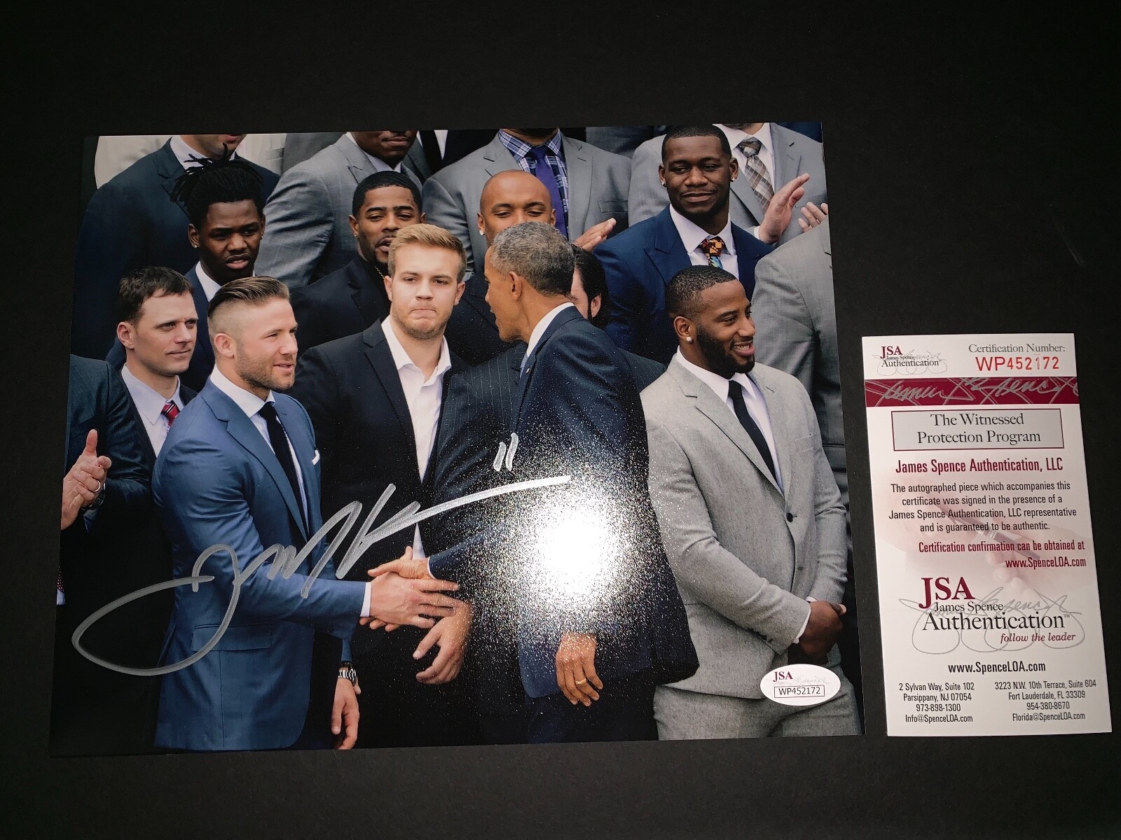 Julian Edelman Autographed Signed New England Patriots 8X10 PHOTO JSA WITNESS WP452172 