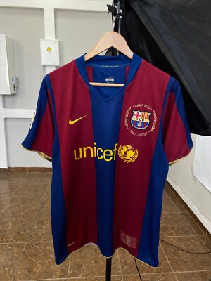 Vintage 2007 F. C. Barcelona Nike Soccer Jersey T-Shirt Rare size