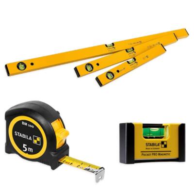 Stabila Classic Set 3-teilig 40/60/100 cm, Bandmaß 5 m, Pocket PRO Magnetic Set