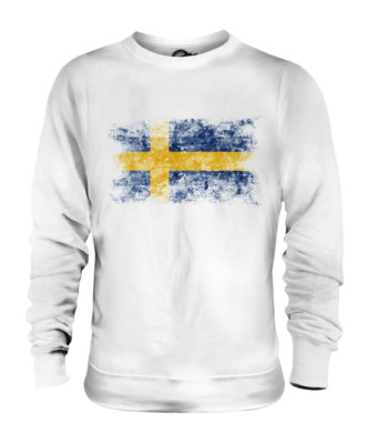 トップス Tech Swedish Mil Pullover Shirts SWEDEN DISTRESSED FLAG UNISEX SWEATER TOP SVERIGE FOOTBALL SWEDISH