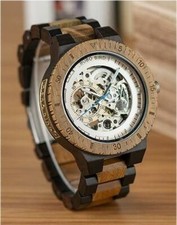 AFRICAN BLACKWOOD WRIST WATCH Bobo Bird AUTOM...