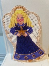 Hand-painted Needlepoint Canvas Christmas Angel