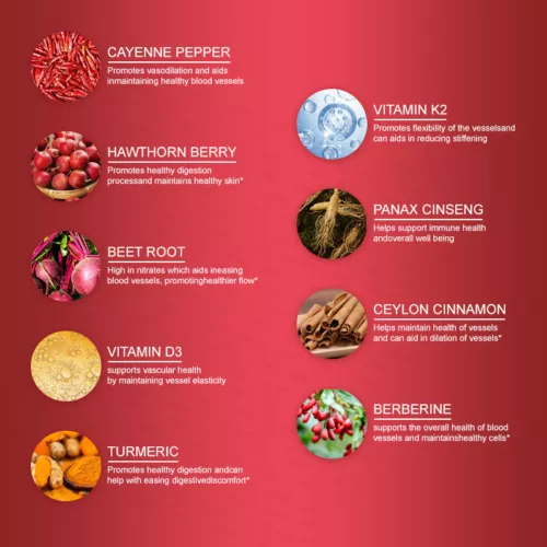 Cayenne Pepper Hawthorn Beet Root Turmeric Vitamin K2+D3 Liquid Drops 60ML - Picture 9 of 17
