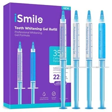 iSmile Teeth Whitening Gel Syringe Refill Pack - 3 3ml Whitening Gel Syringes...