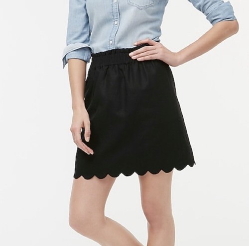 J CREW Solid Black Linen-Cotton 