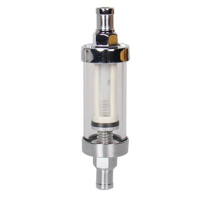 Universal 3/8'' Chrome Glass Clearview Fuel Filter Petrol Diesel Inline Reusable