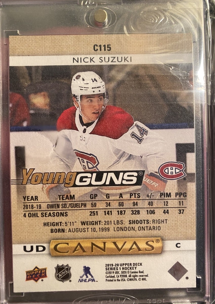 19/20 UPPER DECK SERIES 1 YOUNG GUNS UD CANVAS Nick Suzuki #C115