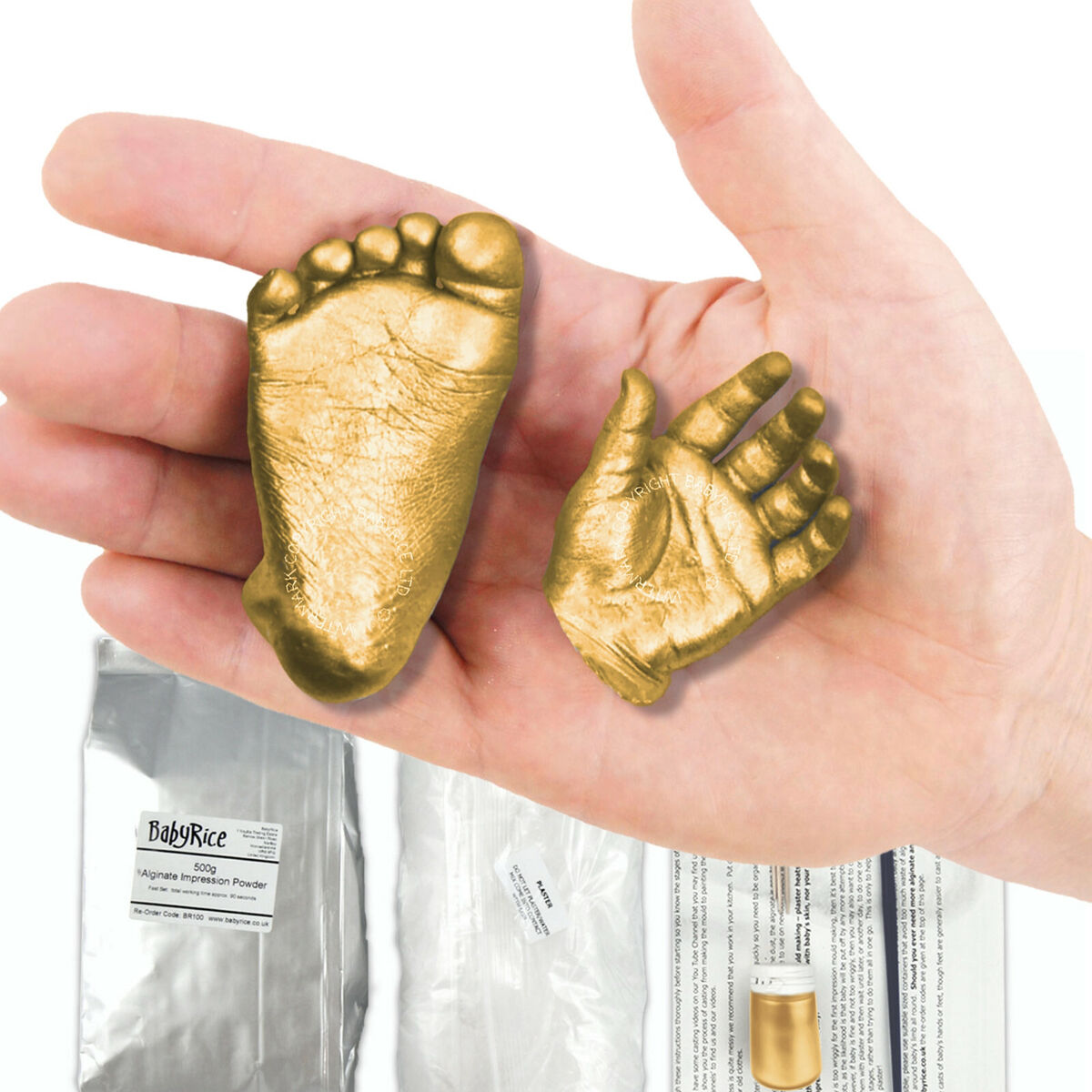 New Baby Gift Keepsake Present Parents Newborn Plaster Mold Hand Print  Footprint